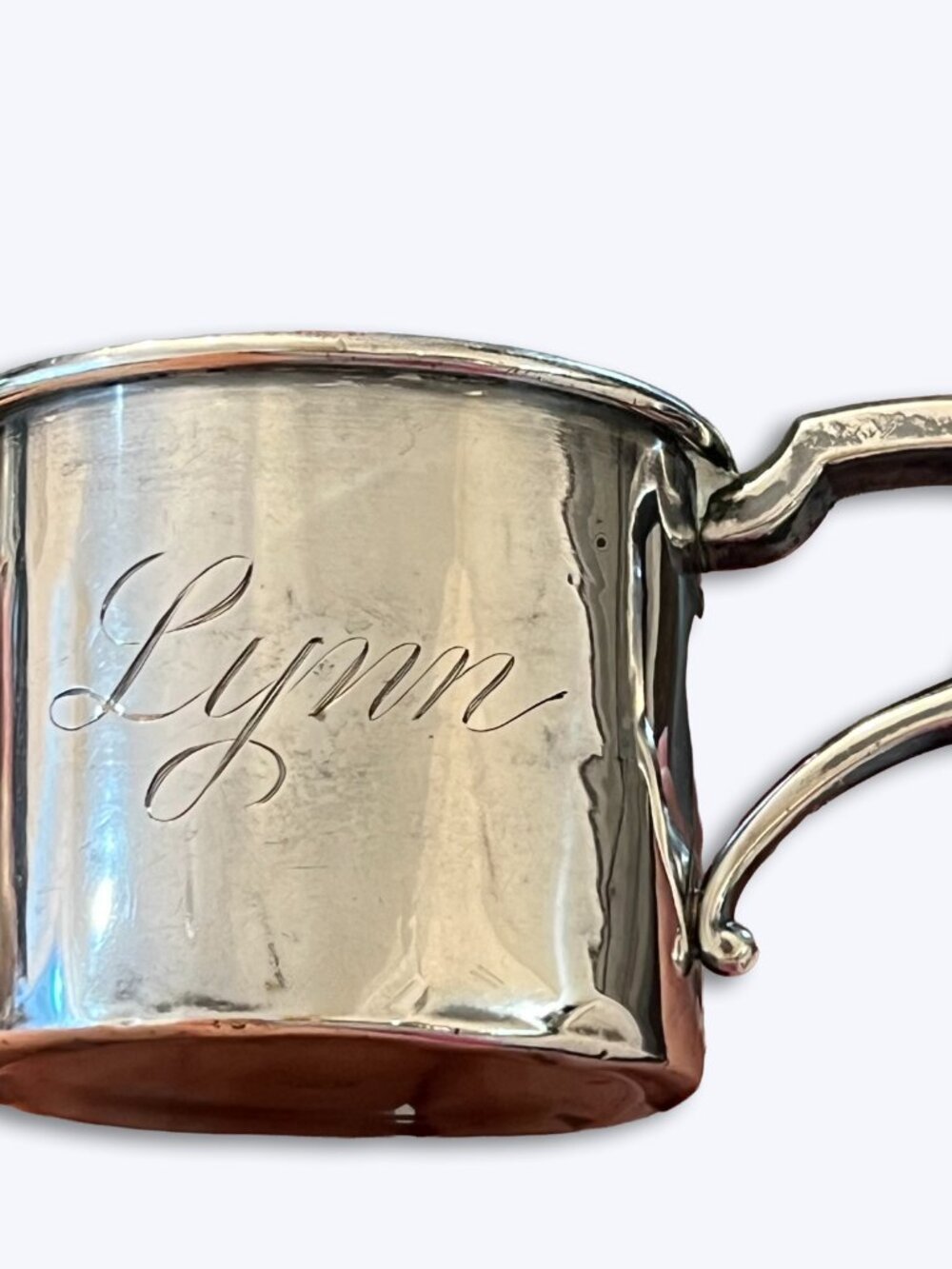 Vtg WEB Sterling Silver Baby Cup Child Mug 48g Engraved Lynn Nursery Gift Retro